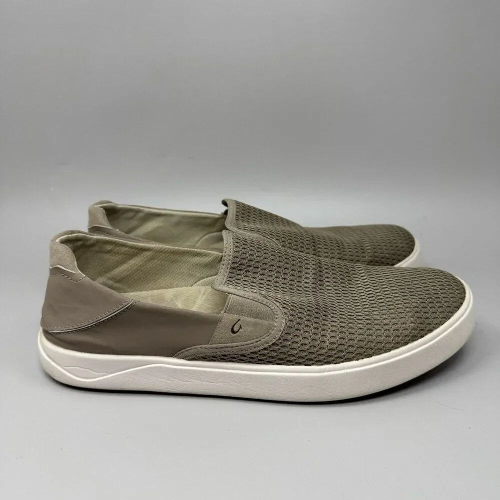 OluKai LAE’AHI Men’s Size 11 Slip On Sneakers Beige Comfort